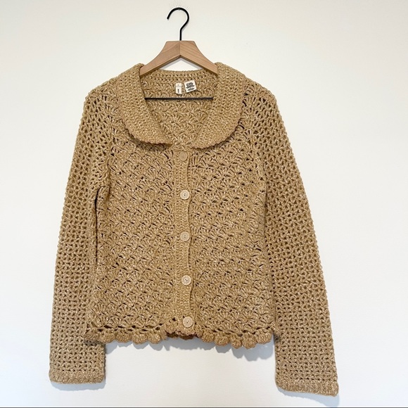 RARE Moth Anthro Spiced Eggnog Cardigan Sweater - Picture 1 of 8